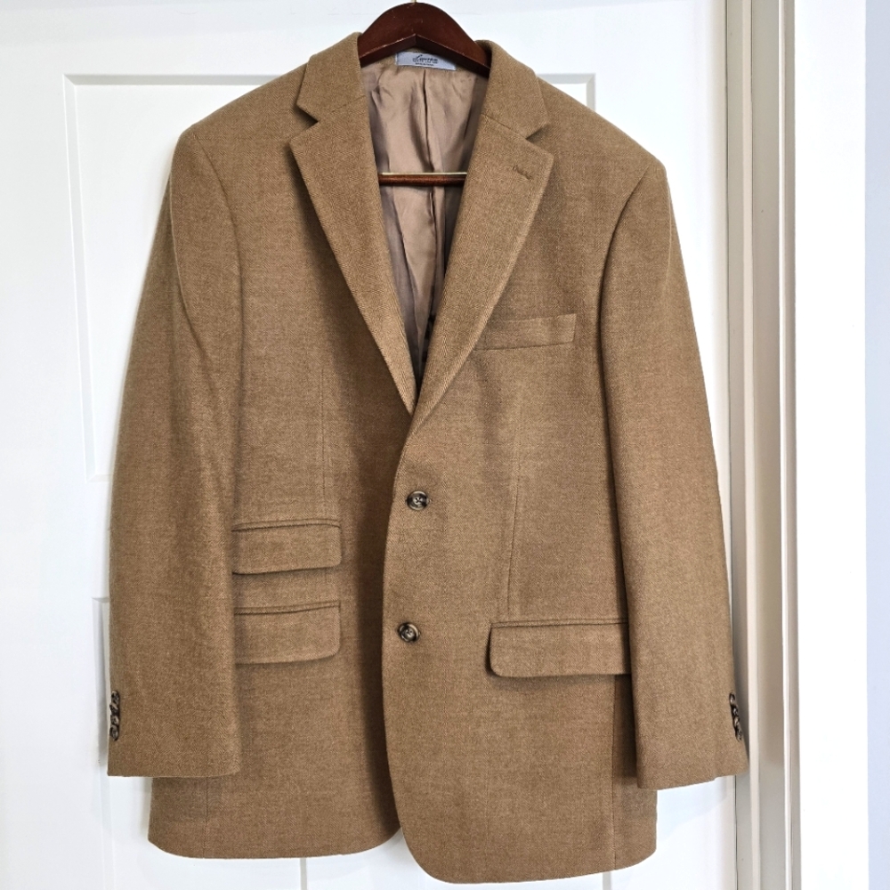 Lauren Ralph Lauren Suit Coat Macy's Men's Store Blazer Jacket  Brown Tweed